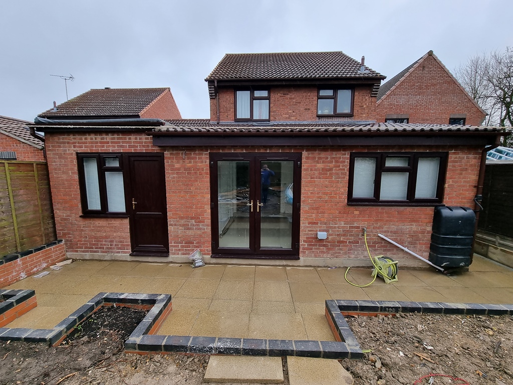 Completed brick rear extension